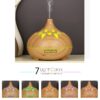 Hollow Grain Wood Aromatherapy Oil Ultrasonic Air Humidifier with 7 Color LED Light Remote Control  500ML - Image 2