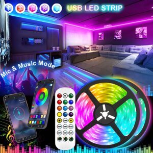 RGBIC LED Strip Lights Bluetooth Remote Control WS2812 SMD 5050 Decoration Fita Lamp Music Model Background String